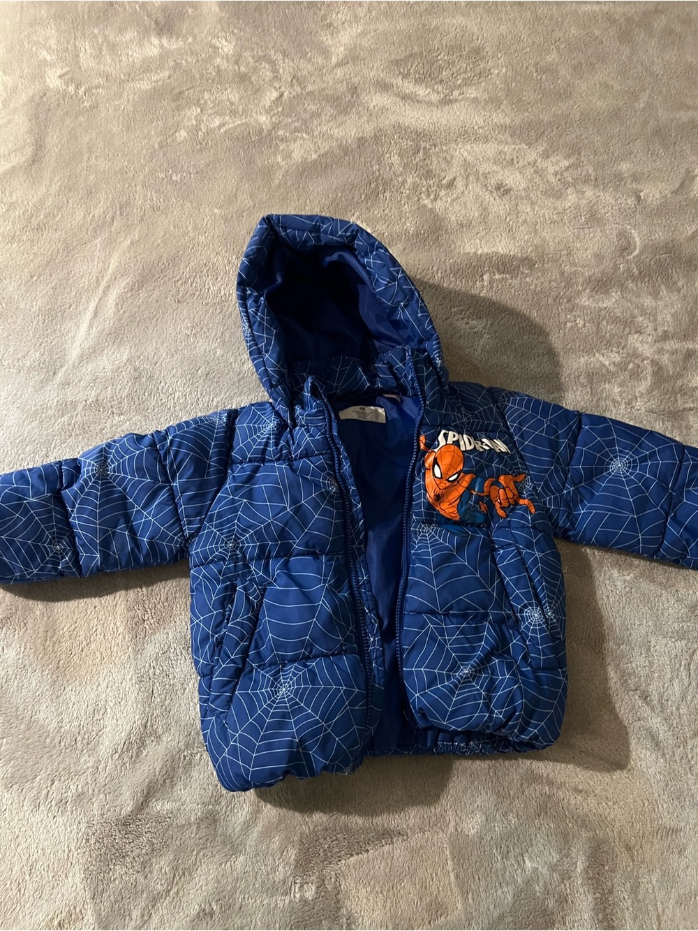 H&M Navy Blue Kids Puffer Jacket with Web Detail